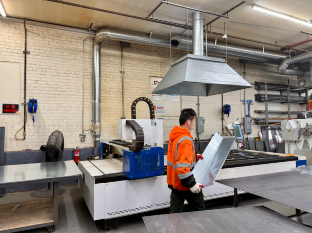 CNC machinery inside the Smart Duct Solutions production facility